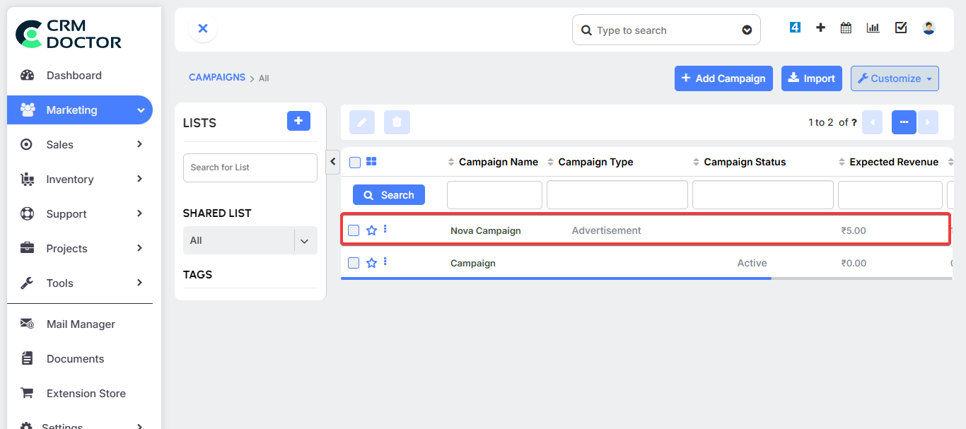 Add Leads to the Campaign 1