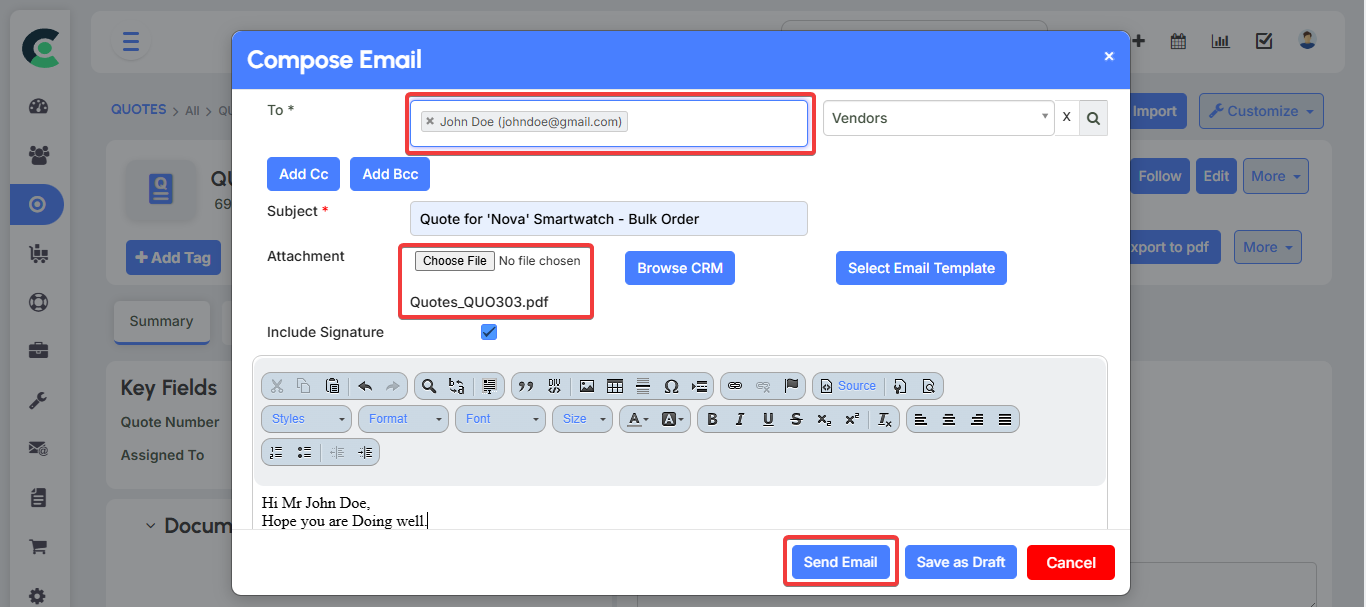 Generate Quote Document 6